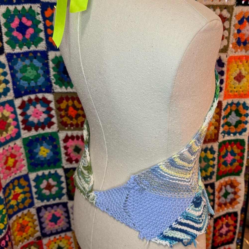 Handmade Reversible Crochet Wrap Halter Top - Picture 10 of 13
